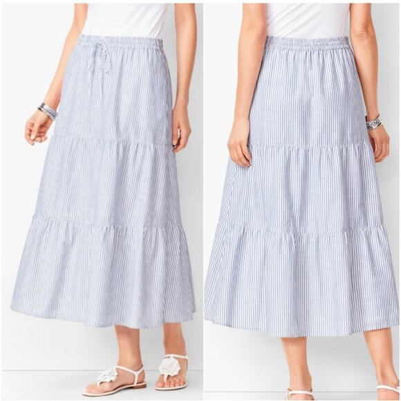 Talbots Dresses & Skirts - Talbots Tiered Nautical Cotton Midi Skirt